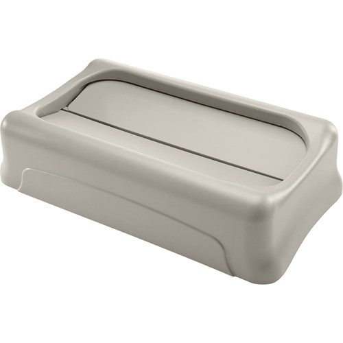 Rubbermaid FG267360BEIG Couvercle de poubelle Slim Jim, Couvercle &agrave; battant, Plastique, Convient aux contenants 20-1/2" x 11-7/16"