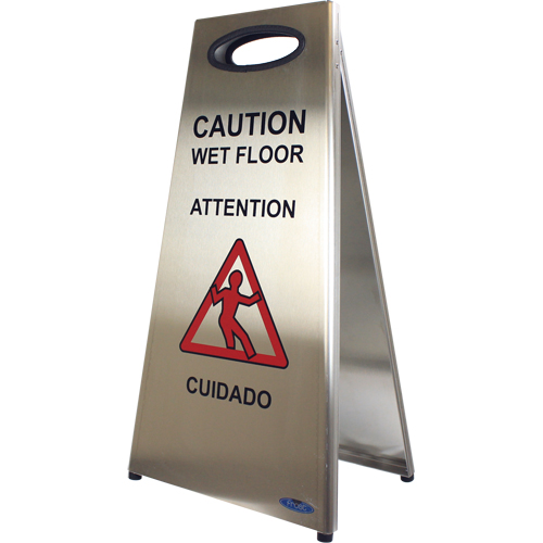 Frost 1119 "Wet Floor" Sign, Trilingual With Pictogram