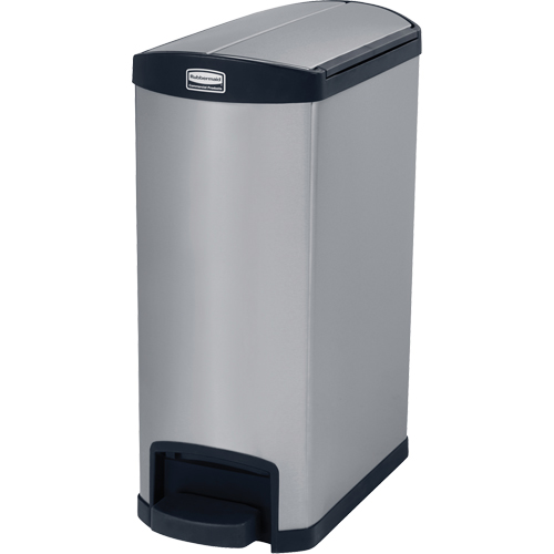 Rubbermaid 1901993 Slim Jim&reg; Waste Container, Stainless Steel, 13 US gal. Capacity