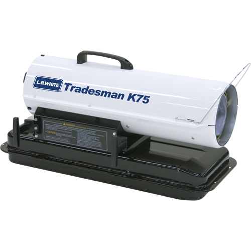 L.B. White TRADESMAN K75 Tradesman&reg; Forced Air Heater, Fan, Kerosene, 75,000 BTU/H