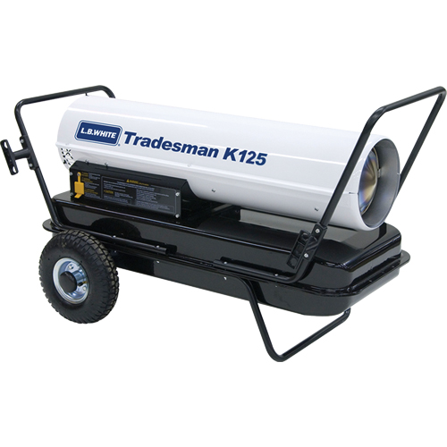 L.B. White TRADESMAN K125 Tradesman&reg; Forced Air Heater, Fan, Kerosene, 125,000 BTU/H