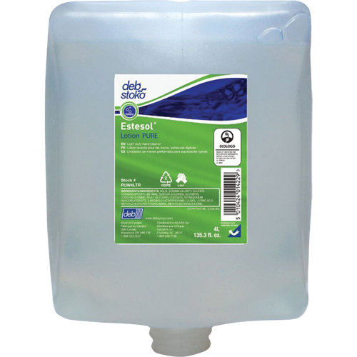 SC Johnson Professional PUW4LTR Savon pour les mains, les cheveux et le corps Estesol PURE, Cr&egrave;me, 4 L, Recharge, Fraîcheur