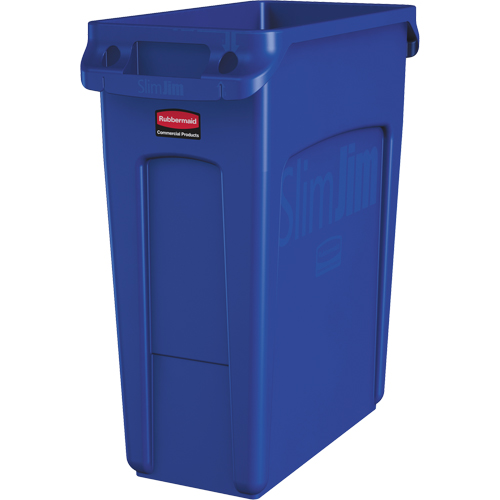 Rubbermaid 1971257 Contenants Slim Jim avec canaux de ventilation, De bureau, Poly&eacute;thyl&egrave;ne, 16 gal. US