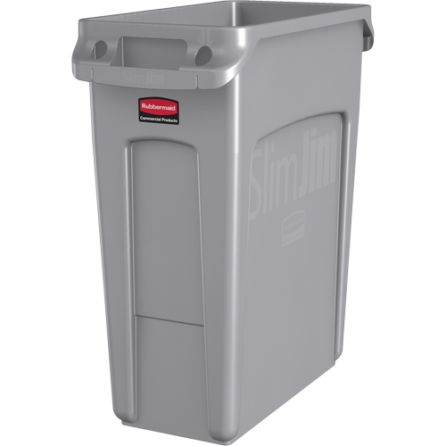 Rubbermaid 1971258 Contenants Slim Jim avec canaux de ventilation, De bureau, Poly&eacute;thyl&egrave;ne, 16 gal. US