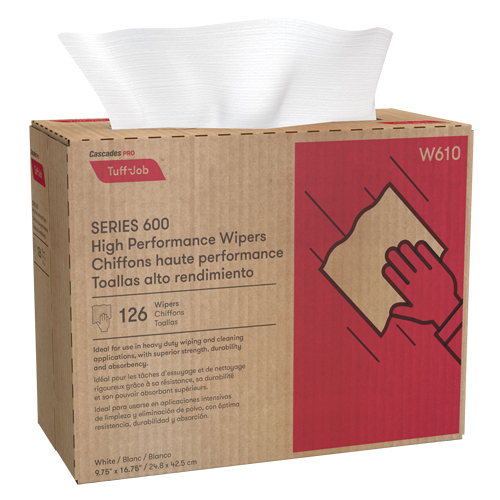 Cascades W610 Chiffons enchev&ecirc;tr&eacute;s HP Pro Tuff-Job, Robuste, 16-3/4" lo x 9-3/4" la
