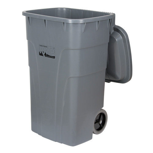 RMP Maintenance Products JH479 Roll Out Garbage Bin, Polyethylene, 65 US gal.