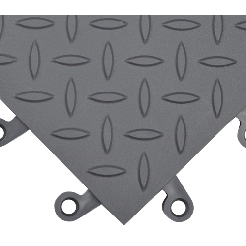 Wearwell 590.78X18X18CH-CS10 Syst&egrave;me de carrelage ergonomique ErgoDeck no 590, PVC, 1-1/2' la c, 1-1/2' lo, 7/8" &eacute;paisseur, Charbon