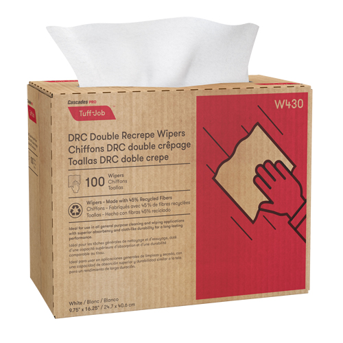 Cascades W430 Chiffons Pro Tuff-Job, Tout usage, 9-3/4" lo x 16-1/2" la