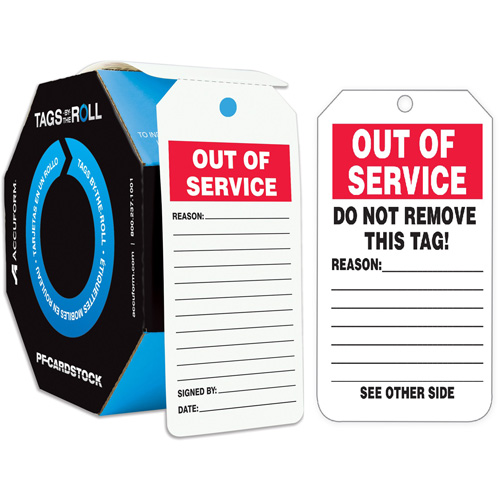 Accuform Signs TAR714 Safety Tags By-The-Roll, Cardstock, 3" W x 6-1/4" H, English