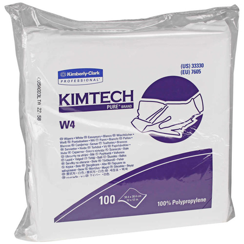 Kimberly-Clark 33330 Kimtech Pure W4 Dry Wipers, Specialty, 12" L x 12" W