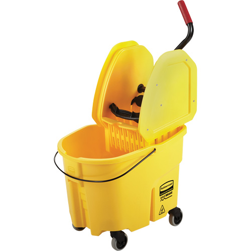Rubbermaid FG757788YEL WaveBrake&reg; Mop Bucket & Wringer Combo Pack, Down Press, 8.75 US Gal.(35 Quart), Yellow