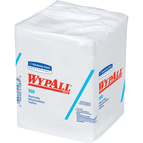 Kimberly-Clark 41083 X60 Hygienic Washcloths, All-Purpose, 12-1/2" L x 10" W