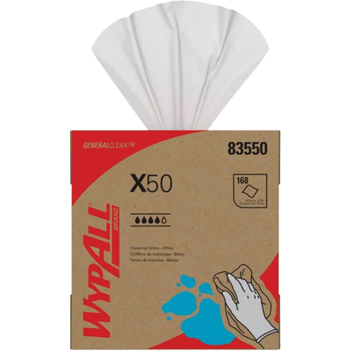 Kimberly-Clark 83550 X50 Wipers, All-Purpose, 12-1/2" L x 8-3/4" W