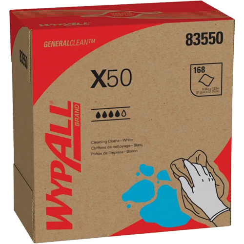 Kimberly-Clark 83550 X50 Wipers, All-Purpose, 12-1/2" L x 8-3/4" W