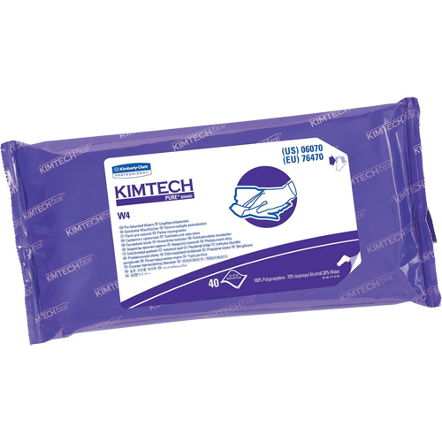 Kimberly-Clark 06070 Kimtech Pure PreSat W4 Wipers, Specialty, 9" L x 11" W