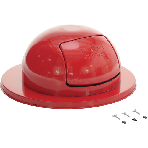 Vestil TRASH-TOP-RD Drum Waste Disposal Top, Dome Lid, Metal, Fits Container Size: 23-1/2" Dia.