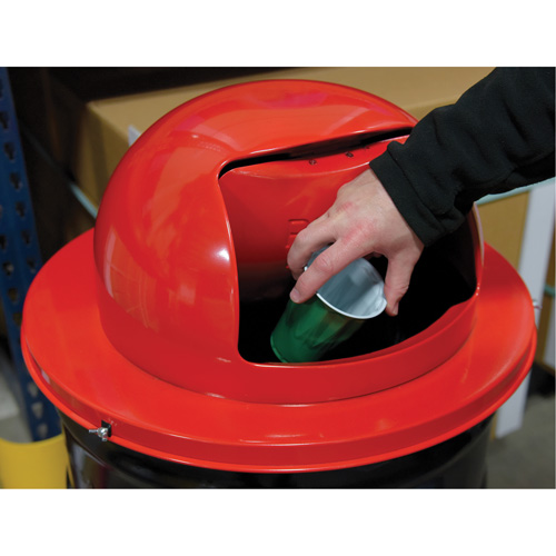 Vestil TRASH-TOP-RD Drum Waste Disposal Top, Dome Lid, Metal, Fits Container Size: 23-1/2" Dia.