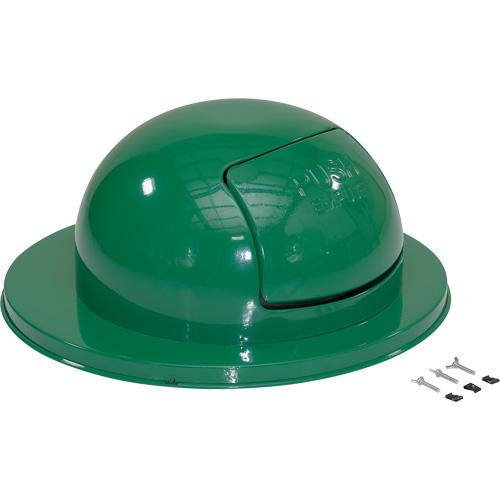 Vestil TRASH-TOP-GN Couvercle pour baril &agrave; d&eacute;chets, Couvercle bomb&eacute;, M&eacute;tal, Convient aux contenants 23-1/2" dia.