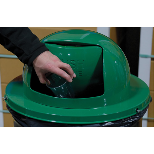 Vestil TRASH-TOP-GN Couvercle pour baril &agrave; d&eacute;chets, Couvercle bomb&eacute;, M&eacute;tal, Convient aux contenants 23-1/2" dia.