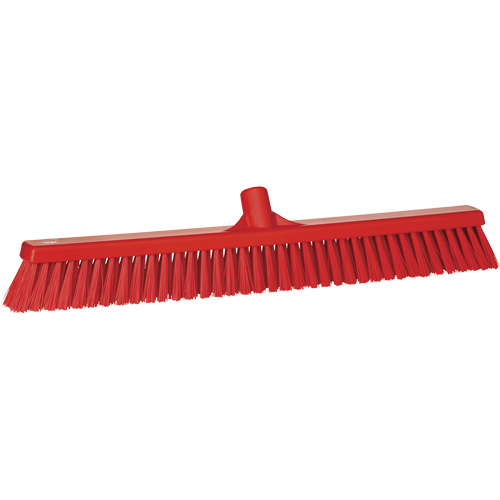 Vikan 31944 Balai-brosse &agrave; soies combin&eacute;es, Crins Cors&eacute;/Fin, 24-1/2", Polyester, Rouge