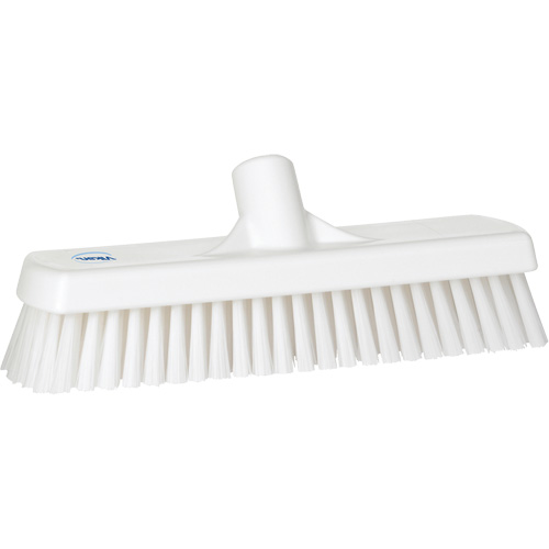 Vikan 70605 Deck & Wall Scrub Brush, Stiff Bristles, 12", Polyester, White