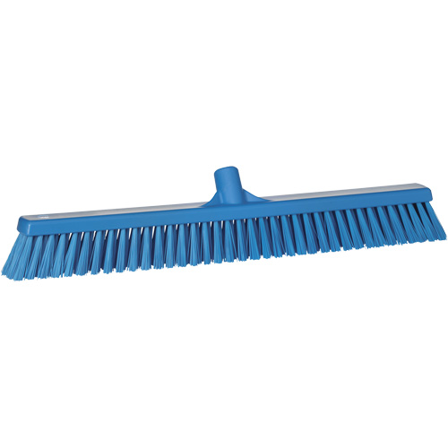 Vikan 31943 Combo Bristle Push Broom, Coarse/Fine Bristles, 24", Polyester, Blue