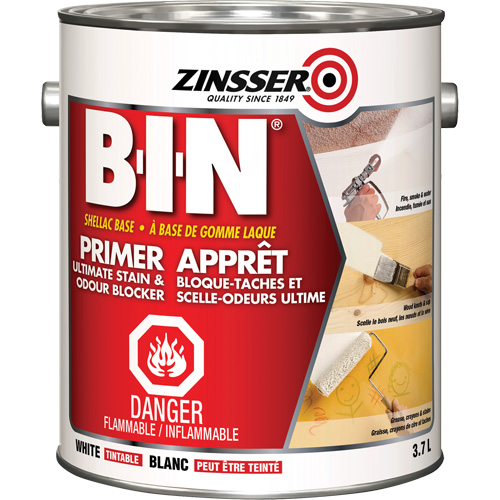 Zinsser Z00911 Appr&ecirc;t-scellant &agrave; base de gomme-laque B-I-N, 3,7 L, Gallon, Blanc teintable