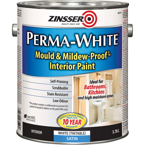 Zinsser Z02712 Peinture int&eacute;rieure Mold & Mildew-Proof Perma-White, 3,78 L, Gallon, Blanc
