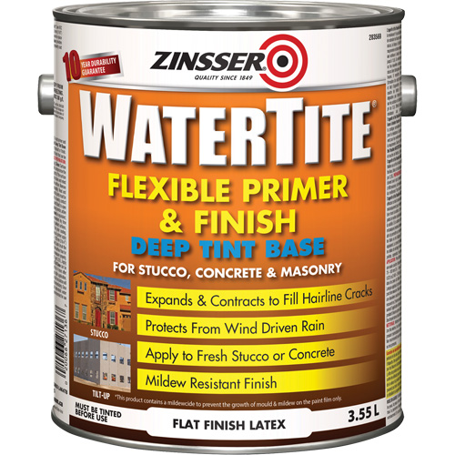 Zinsser 283569 Watertite&reg; Weatherproof Flexible Primer & Finish, 3.55 L, Gallon, Deep Tint Base