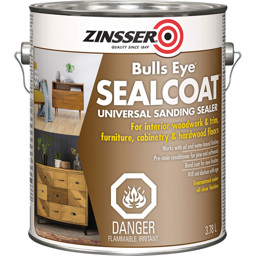 Zinsser Z00861 Zinsser&reg; Bulls Eye&reg; SealCoat Universal Sanding Sealer, Clear, 3.7 L