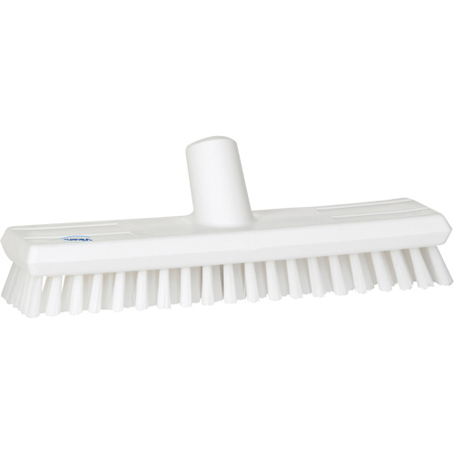 Vikan 70415 Brosse lave-pont aliment&eacute;e en eau, Crins Extra-ferme, 10-3/4", Polyester, Blanc