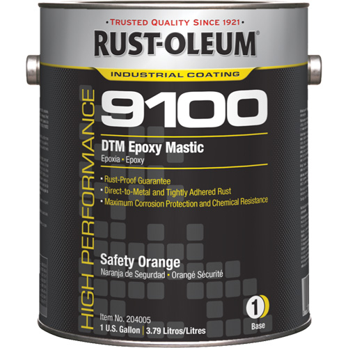 Rust-Oleum 204005 9100 System DTM Epoxy Mastic Base, Safety Orange, Gallon