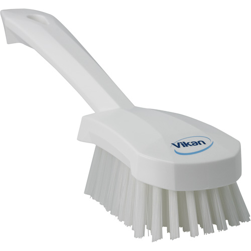 Vikan 41925 Brosse &agrave; r&eacute;curer avec manche courte, Soies Ferme, Longueur de 10", Blanc