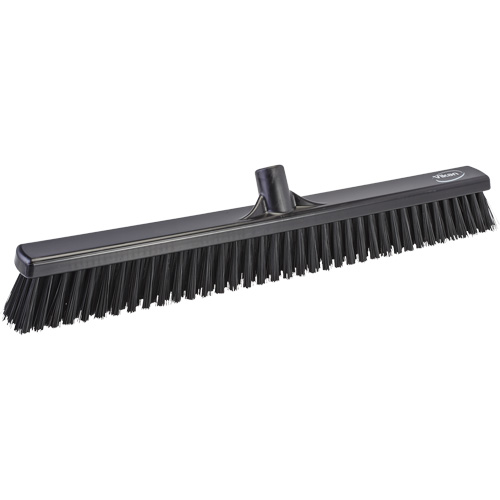 Vikan 31949 Combo Bristle Push Broom Head, Coarse/Fine Bristles, 24", Polyester, Black
