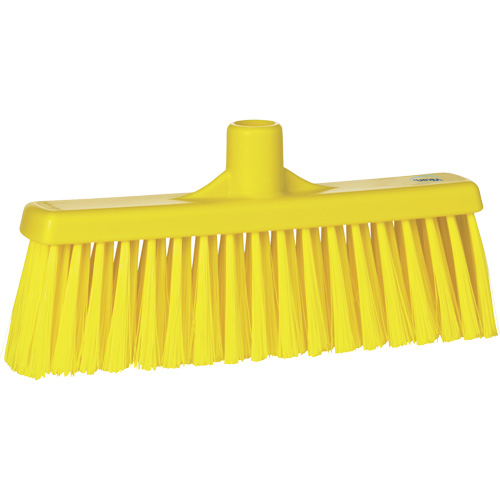 Vikan 31666 Upright Broom Head, Medium Bristles, 12", Polyester, Yellow