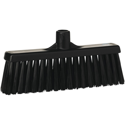Vikan 31669 Upright Broom Head, Medium Bristles, 12", Polyester, Black