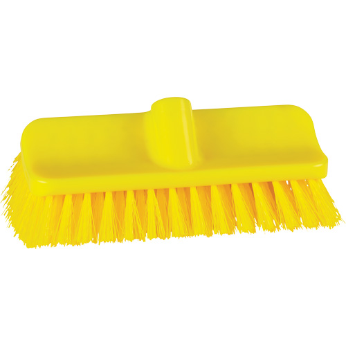 Vikan 366216 ColorCore High-Low Brush, Stiff Bristles, 10" Long, Yellow