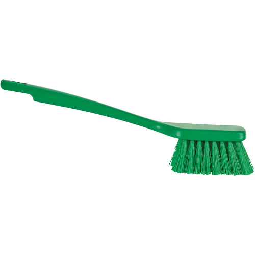 Vikan 410712 ColorCore Short Handle Brush, Stiff Bristles, 12" Long, Green