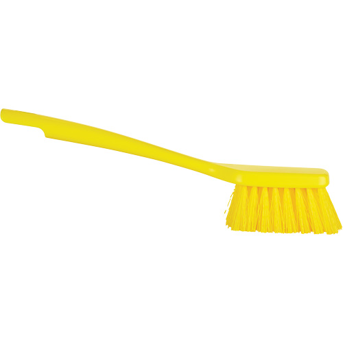 Vikan 410716 ColorCore Short Handle Brush, Stiff Bristles, 12" Long, Yellow