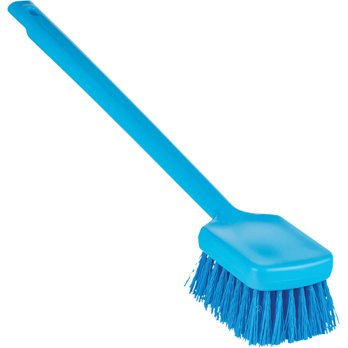 Vikan 410813 ColorCore Long Handle Brush, Stiff Bristles, 20" Long, Blue
