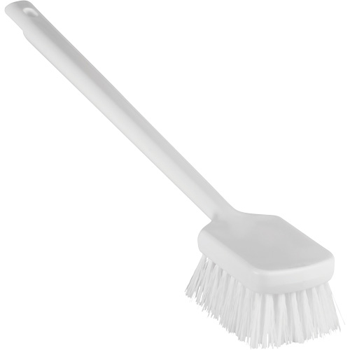 Vikan 410815 ColorCore Long Handle Brush, Stiff Bristles, 20" Long, White