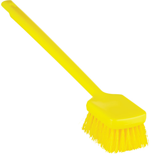 Vikan 410816 ColorCore Long Handle Brush, Stiff Bristles, 20" Long, Yellow