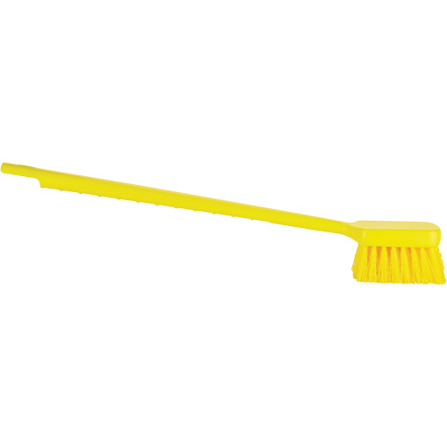 Vikan 410816 ColorCore Long Handle Brush, Stiff Bristles, 20" Long, Yellow