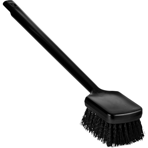 Vikan 410819 ColorCore Long Handle Brush, Stiff Bristles, 20" Long, Black
