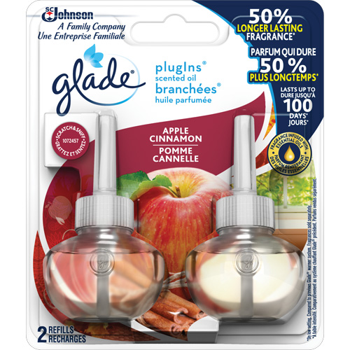SC Johnson 10062300919984 Recharge Glade Branch&eacute;es huile parfum&eacute;e, Pomme cannelle, Cartouche