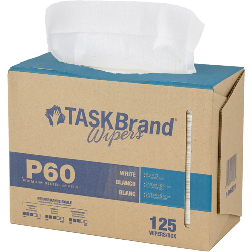 Hospeco N-P060IDW Chiffons de premi&egrave;re qualit&eacute; P60 TaskBrand, Tout usage, 16-3/4" lo x 8-1/4" la