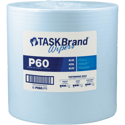 Hospeco N-P060JPB Chiffons de premi&egrave;re qualit&eacute; P60 TaskBrand, Tout usage, 13" lo x 12" la