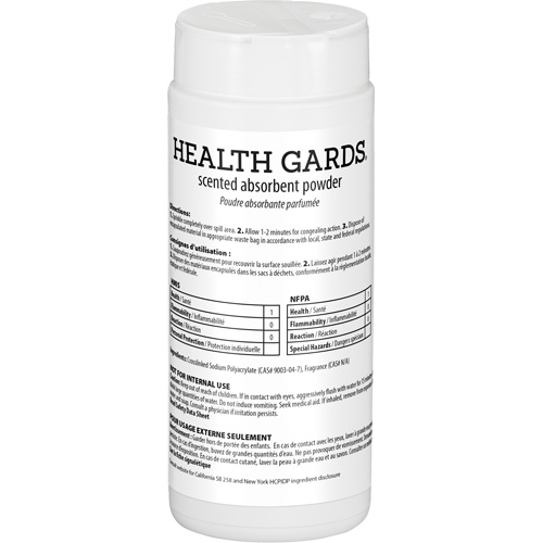 Hospeco 08160 Poudre absorbante parfum&eacute;e Health Gards, 16 oz, Canette