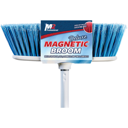 M2 Professional BM-4300-BL Balai magn&eacute;tique &agrave; t&ecirc;te plate avec manche, pour l'int&eacute;rieur, Longueuer de 48"