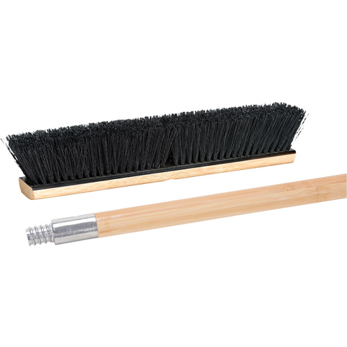 M2 Professional JN006 Push Broom with Metal-Threaded Handle, 24", Medium, Tampico Bristles